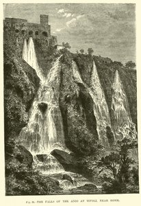Die Anio-Fälle bei Tivoli, in der Nähe von Rom von English School