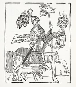 Die berühmte Geschichte von Guy, Earl of Warwick, Illustration aus Chap-books des achtzehnten Jahrhunderts von John Ashton, veröffentlicht 1882