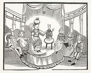Die berühmte Geschichte von Tom Thumb, Illustration aus Chap-books des achtzehnten Jahrhunderts von John Ashton, veröffentlicht 1882