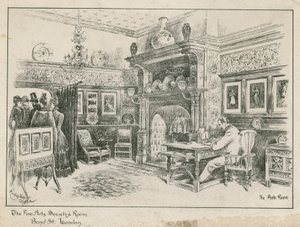 Der Raum der Fine Arts Society, Bond Street, London - das Vorzimmer von English School