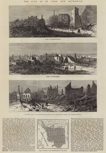 Das Feuer in St. John, New Brunswick (Stich) von English School