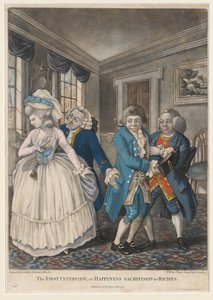 Das erste Treffen oder das Glück dem Reichtum geopfert, 1784 von English School