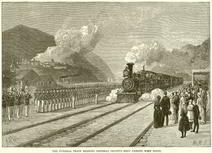 Der Trauerzug mit General Grants Leichnam passiert West Point von English School