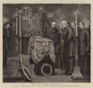 Die Beerdigung des verstorbenen Prinzen Louis Napoleon (Gravur) von English School