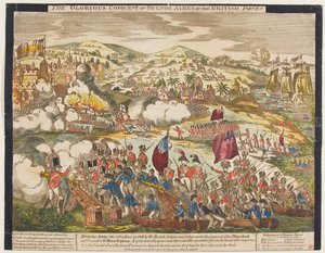Die glorreiche Eroberung von Buenos Aires durch die britischen Streitkräfte, 27. Juni 1806, veröffentlicht von G. Thompson, 1806 (farbiger Holzschnitt) von English School