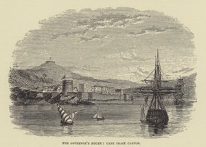 Das Gouverneurshaus, Cape Coast Castle (Gravur) von English School