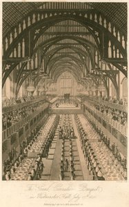Das große Krönungsbankett von König Georg IV. in der Westminster Hall, 17. Juli 1821 von English School