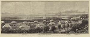 Der große Durbar in Bombay, die Investiturprozession und Gesamtansicht der Zelte (Stich)