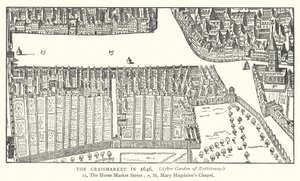 Der Grassmarket im Jahr 1646 (Stich) von English School