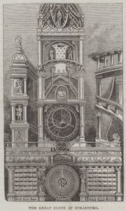 Die Große Uhr in Straßburg (Stich) von English School