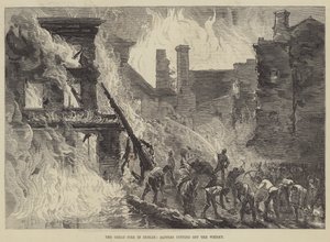Das große Feuer in Dublin, Pioniere schneiden den Whisky ab (Stich) von English School