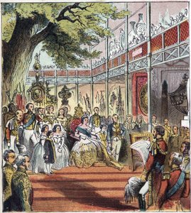 Die Große Londoner Ausstellung im Hyde Park 1851. Große Ausstellung von 1851. Ein Glaspalast wurde im Hyde Park gebaut, um viele Dinge aus verschiedenen Nationen weltweit auszustellen. von English School