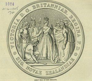 Das große Siegel von Neuseeland, aus The Illustrated London News, 21. Juni 1845