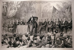Das große Unionistentreffen im Opernhaus Ihrer Majestät im Haymarket, Mittwoch, 14. April, aus 