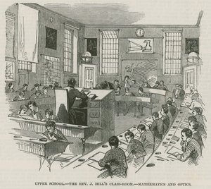 Die Schulen des Greenwich Royal Hospital; Oberschule: Das Klassenzimmer von Reverend J. Hill