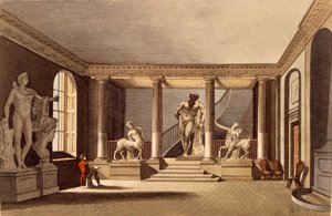 Die Halle der Royal Academy, Somerset House, Illustration aus Ackermanns Repository of Arts, veröffentlicht im Mai 1810