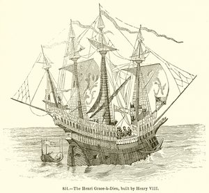 Die Henri Grace-a-Dieu, gebaut von Heinrich VIII von English School