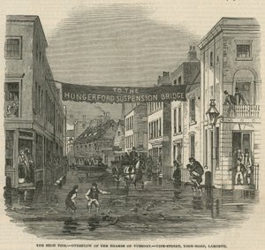Die Flut: Überlauf der Themse am Dienstag von English School