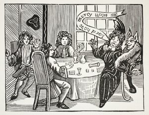 Die Geschichte von Dr. John Faustus, Illustration aus Chap-books of the Eighteenth Century von John Ashton, veröffentlicht 1882 von English School