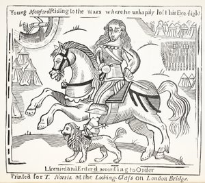 Die Geschichte des blinden Bettlers von Bednal Green, Illustration aus Chap-books des achtzehnten Jahrhunderts von John Ashton, veröffentlicht 1882 von English School