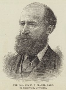Der ehrenwerte Sir W. J. Clarke, Baronet, aus Melbourne, Australien (Gravur) von English School