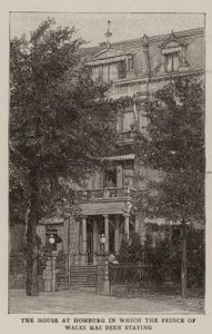 Das Haus in Homburg, in dem der Prinz von Wales gewohnt hat (Gravur) von English School