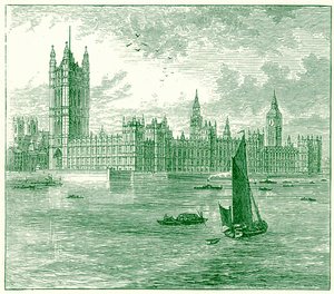 Das Parlament und die Westminster Abbey, Illustration aus Die Welt wie sie ist von George Chisolm, veröffentlicht 1885 (digital verbessert) von English School