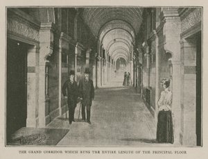 Das Imperial Institute: Der große Korridor, der die gesamte Länge des Hauptgeschosses durchläuft von English School