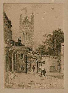 Das Inigo Jones Tor und der Victoria Tower an der Westminster School von English School