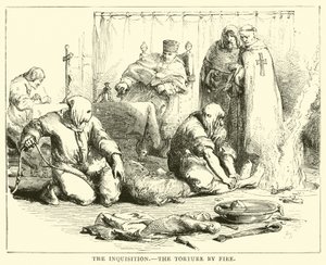 Die Inquisition, die Folter durch Feuer von English School