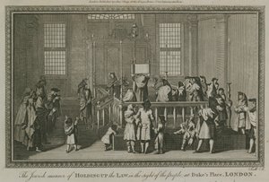 Die jüdische Art, das Gesetz vor den Augen des Volkes in Dukes Place, London zu halten von English School