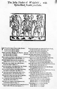 Der fröhliche Pindar von Wakefield mit Robin Hood, Scarlet und John, veröffentlicht von W. Thackeray, J. Millet, A. Mulbourn, 1689-1692