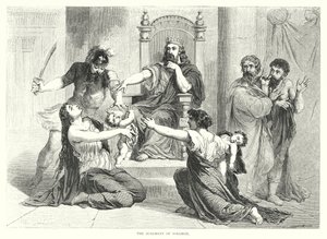 Das Urteil Salomos (Gravur) von English School