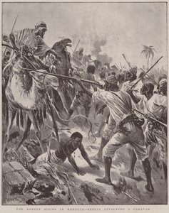 Der Aufstand der Kabyle in Marokko, Rebellen greifen eine Karawane an von English School