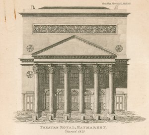 Das Königstheater, Haymarket, London, eröffnet 1821 von English School
