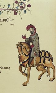 Der Ritter, Faksimile-Detail aus den Canterbury Tales von Geoffrey Chaucer