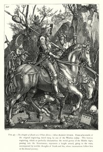 Der Ritter des Todes auf einem weißen Pferd von English School