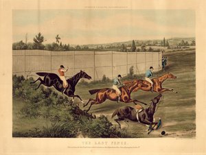 Der letzte Zaun, Darstellung des letzten Hindernisrennens auf der Hippodrome-Rennbahn, Kensington, London