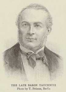 Der verstorbene Baron Tauchnitz (Stich) von English School