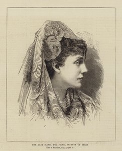 Die verstorbene Maria del Pilar, Infantin von Spanien (Stich) von English School