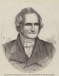 Der verstorbene Mr. William Spence, einer der Vizepräsidenten der Royal Society (Stich) von English School
