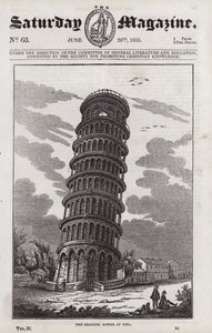 Der Schiefe Turm von Pisa (Gravur) von English School