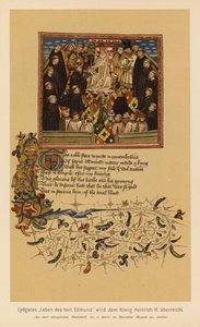 Das Leben von St. Edmund, König und Märtyrer, von John Lydgate, präsentiert an Heinrich VI von English School