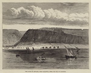 Die Linien von Boulair, nahe Gallipoli, vom Marmarameer aus (Gravur) von English School