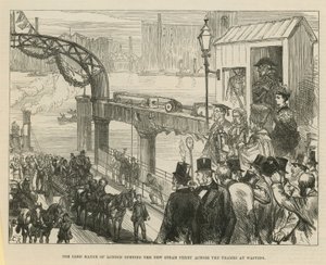 Der Lord Mayor von London eröffnet die neue Dampffähre über die Themse in Wapping von English School