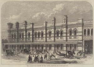 Der Ludgate-Hill-Bahnhof der London, Chatham und Dover Railway (Stich) von English School