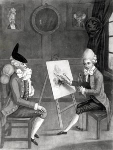 Der Macaroni-Maler, oder Billy Dimple passt für sein Bild, veröffentlicht von Bowles und Carver, 1772 von English School