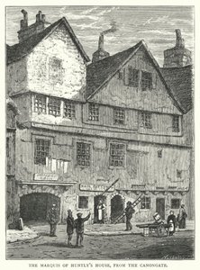 Das Haus des Marquis von Huntly, von der Canongate (Stich) von English School