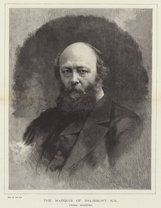 Der Marquis von Salisbury, KG, Premierminister (Stich) von English School