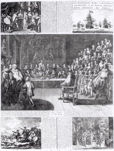 Die Ehe, Kriege, Leiden und der Tod des königlichen Märtyrers, König Karl I., gedruckt von Henry Overton und J. Hoole